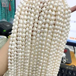 Medium Quality 8-9mm Rice Shape Natural Freshwater White Pearl Loose Beads DIY Necklace Bracelet Accessories 5strands/lot