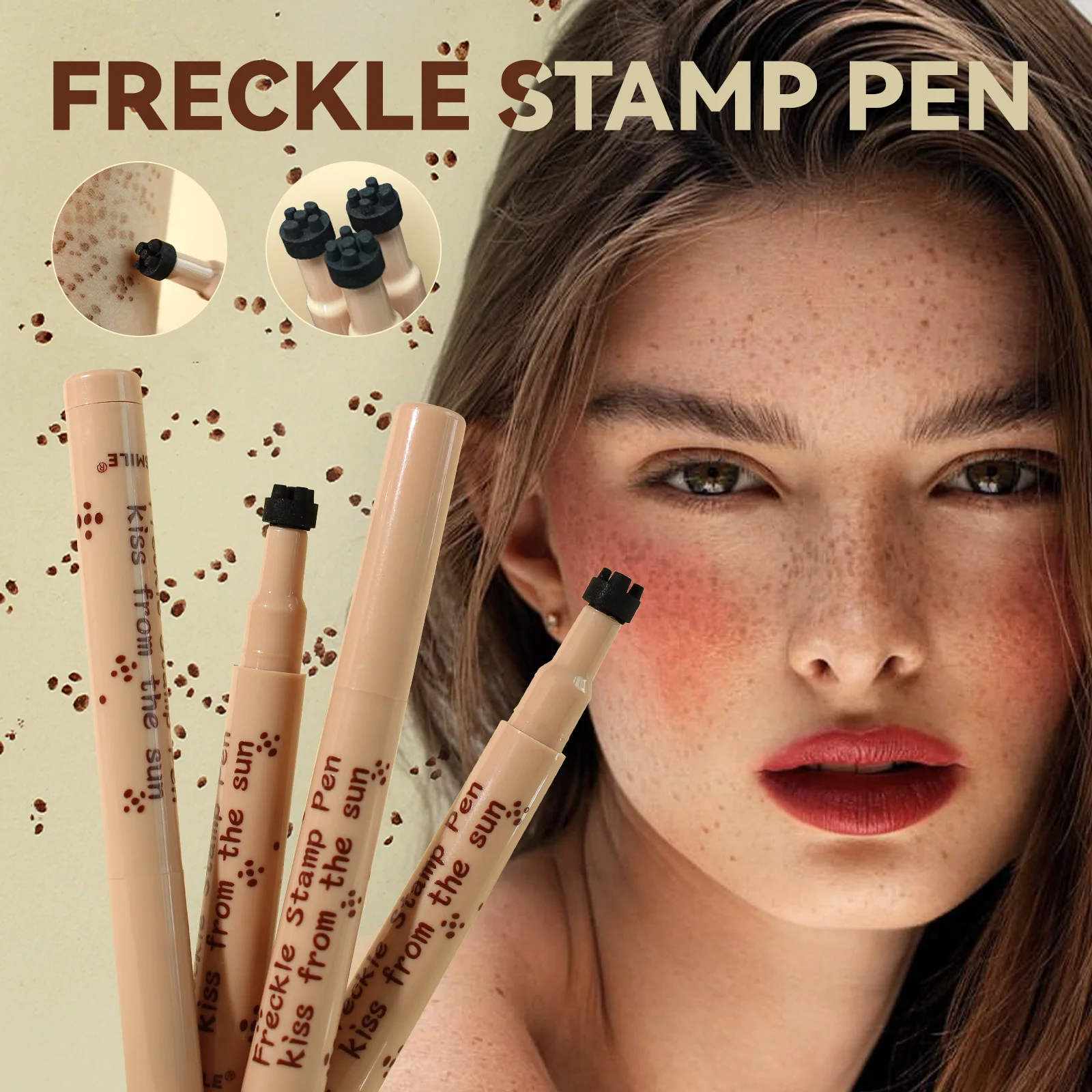 The Simulated Freckle Pen Is Not Easy to Fade, Is Waterproof, Quick-Drying, and Is a Stamp-Type Freckle Spot Pen