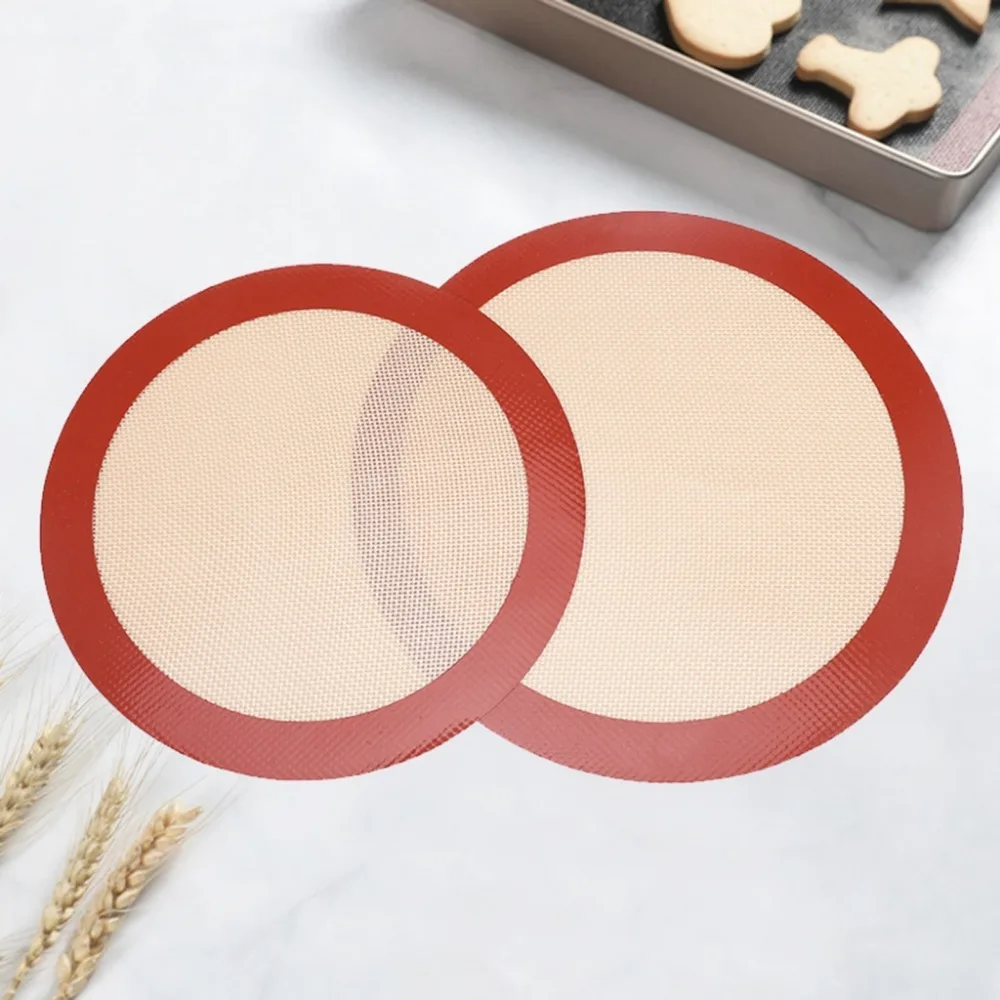 Non Stick Round Silicone Baking Mat Heat Resistant Pastry Cake Pan Liner Baking Sheets Pads Macaron Bread for Oven Air Fryer