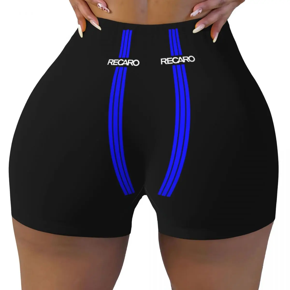 Custom Recaros Logo Gym Volleyball Biker Shorts Women Workout Yoga Shorts