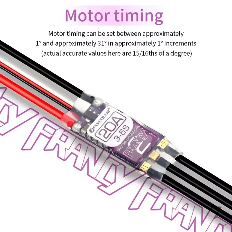 FLYCOLOR Francy 2 20-50A BLHELI-32 ESC | 3-6S Dual UBEC 5V/3A+12V/2A | APP Programmable for RC Planes & Multirotors