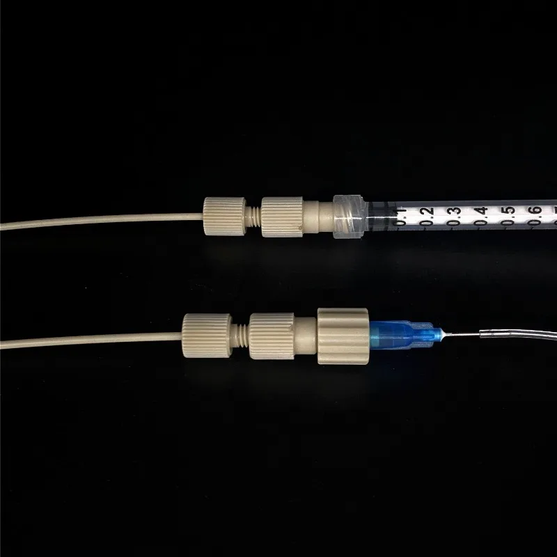 10-32 & 1/4-28 Luer Female Thread Adapter, PEEK PP Rigid Tubing Connector for Microfluidic Biochip Lab Fluid Connection