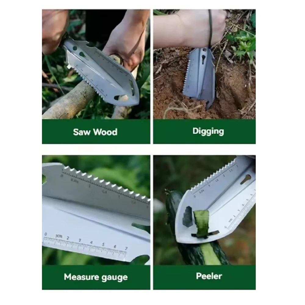 1PC Engineer Shovel Military Shovel Outdoor Multifunctional Folding Military Shovel Vehicle Camping Fishing Shovel Pickaxe - view 6