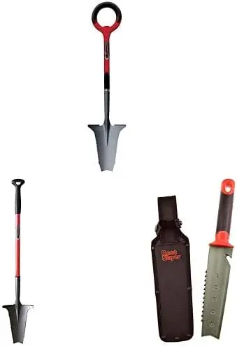 38911 Root Slayer 3-Piece Metal Detecting Shovel Set, Three, Red