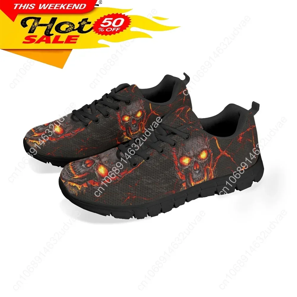 Shoes for Women Lava Skull 3D Print Autumn Breathable Flats Shoes Female Sneakers Casual Zapatillas Chaussure Femme