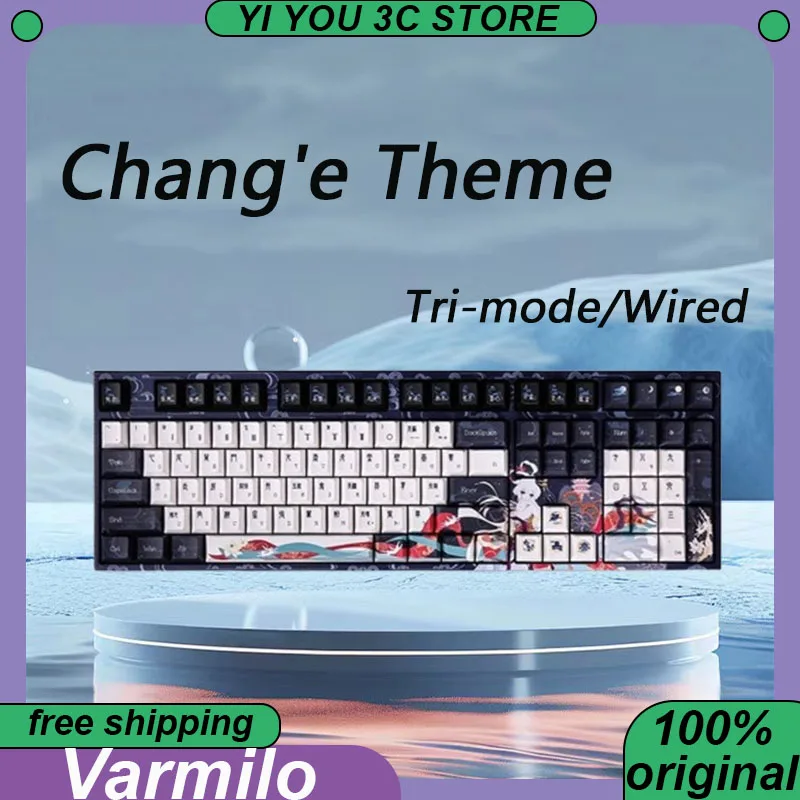 Varmilo Tri-mode Mechanical Keyboard Chang'e Theme Esports Keyboards Bluetooth Hot Swap Office Laptop Gaming PBT 108Keys Custom