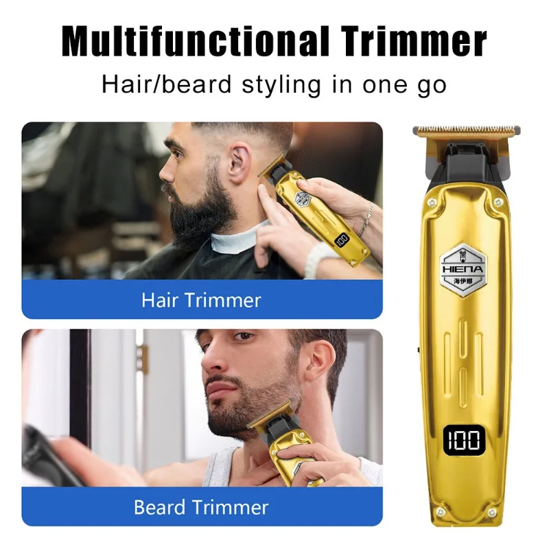 Триммеры для волос для мужчин, беспроводной триммер для бороды Zerogapped со светодиодным дисплеем, высокопроизводительный перезаряжаемый триммер для домашнего использования