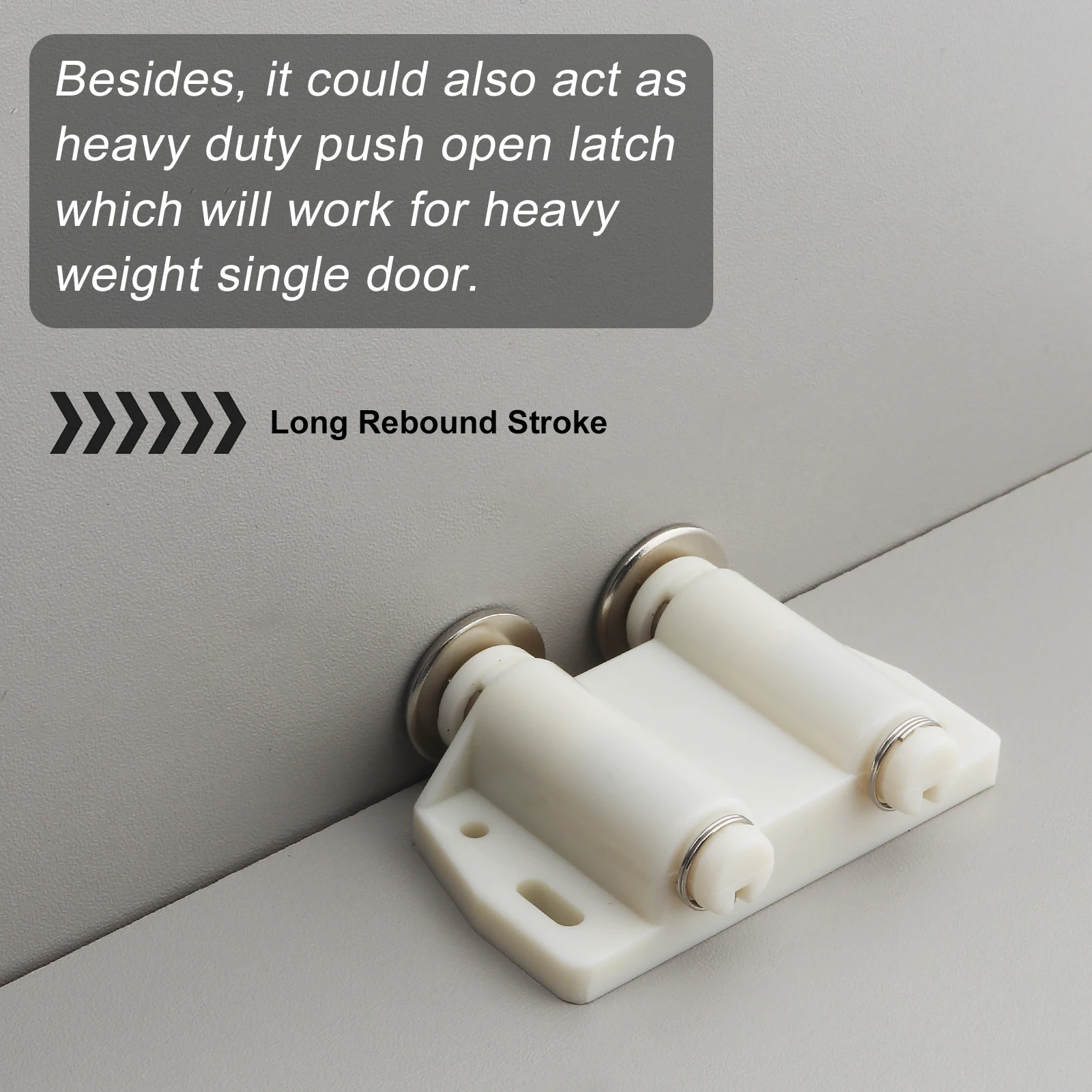 Pressed Double Round Head Magnetic Touch Latch Tools for Cabinet / Wardrobe with Screws,Double Magnetic ABS Push Touch Latch
