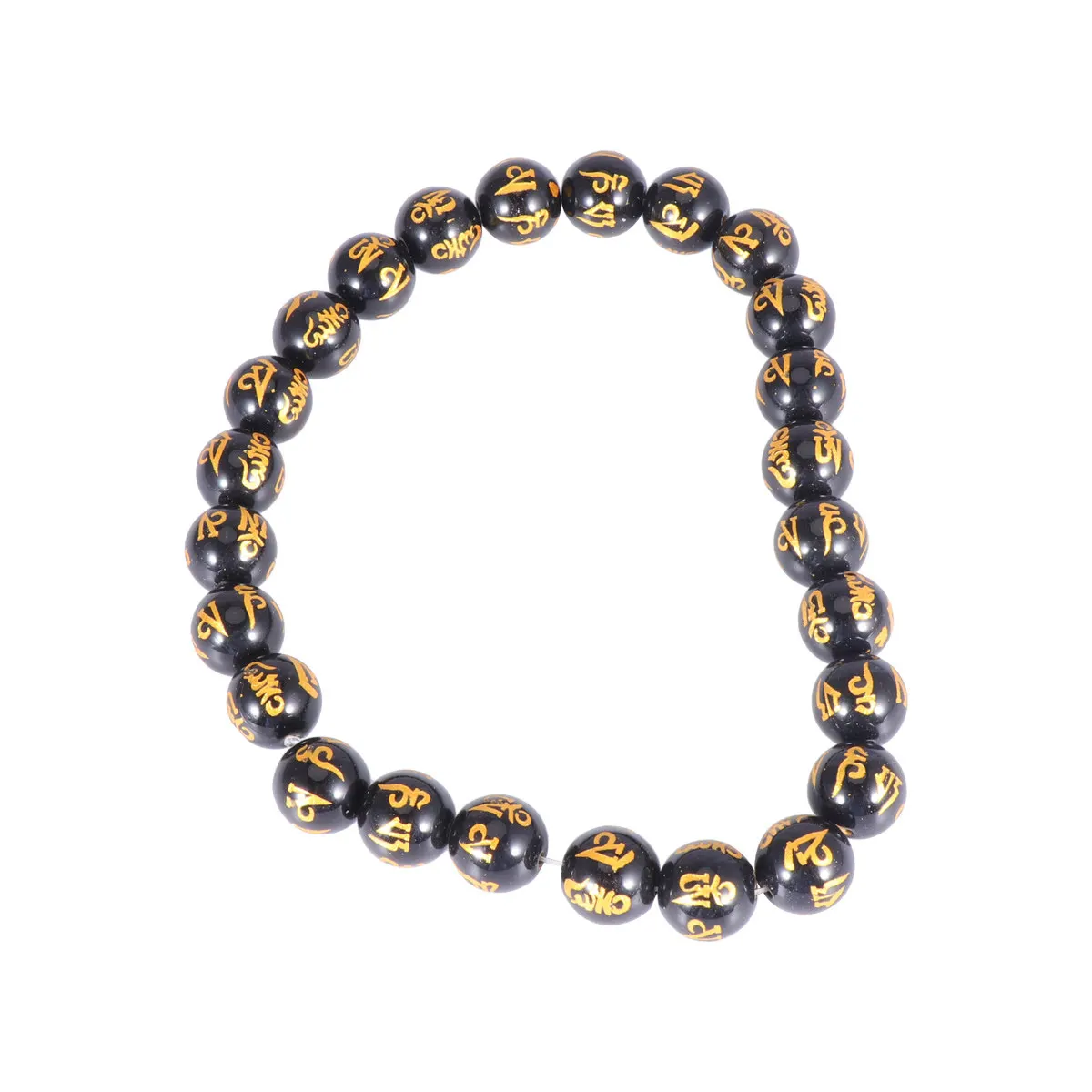 16Mm Black Obsidian Beads Wrist Chain Unisex Fashion Bracelet Six Beads Premium Material Gift Jewelry DIY Rosary
