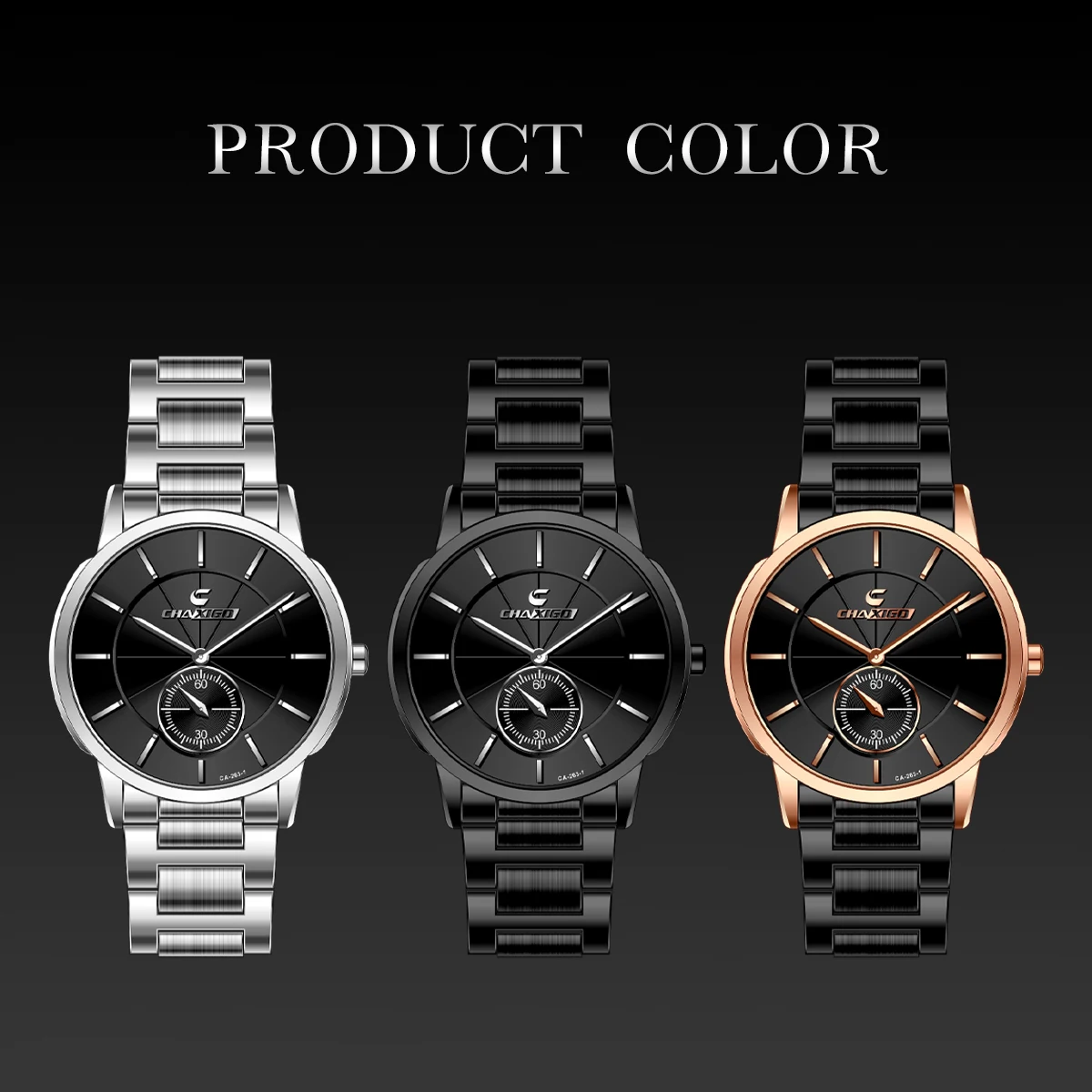 

CHAXIGO Men's Classic Stainless Steel Watch with 38mm Case, Simple Business Quartz Watch, 30m Water Resistant Alloy Case