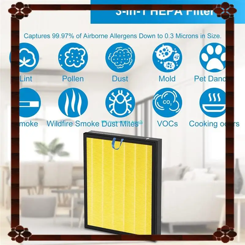 HEPA Filter Vital 200S Air Purifier Replacement, For LEVOIT Air Purifier Vital 200S, Vital 200S-RF-PA, 3-In-1 HEPA Filter White