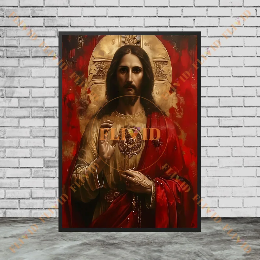 Religious Jesus Portrait Canvas Poster Crown of Thorns Biblical Wall Print Modern Christian Art Poster Home Bedroom Church Decor