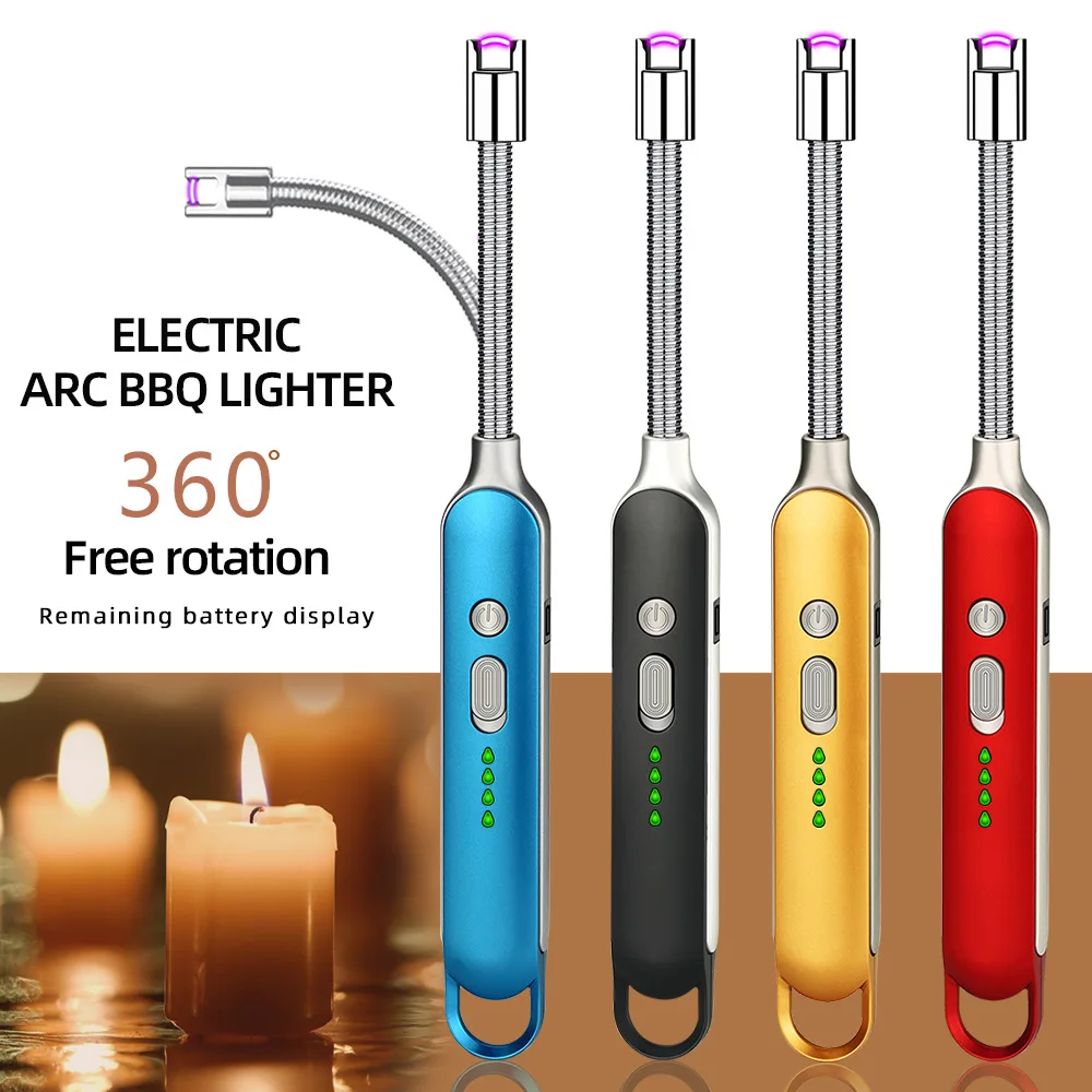 

Zinc Plasma Arc Lighter Electric Windproof Flameless Long USB Grill Lighter for Home Use Stove Kitchen BBQ Candle Lighter