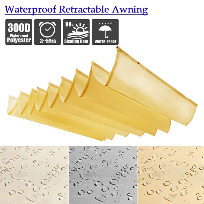 Custom Waterproof Retractable Wave Canopy For Outdoor Pergola Garden Swimming Pool,Terrace Telescopic Shading Sail Sun Cover