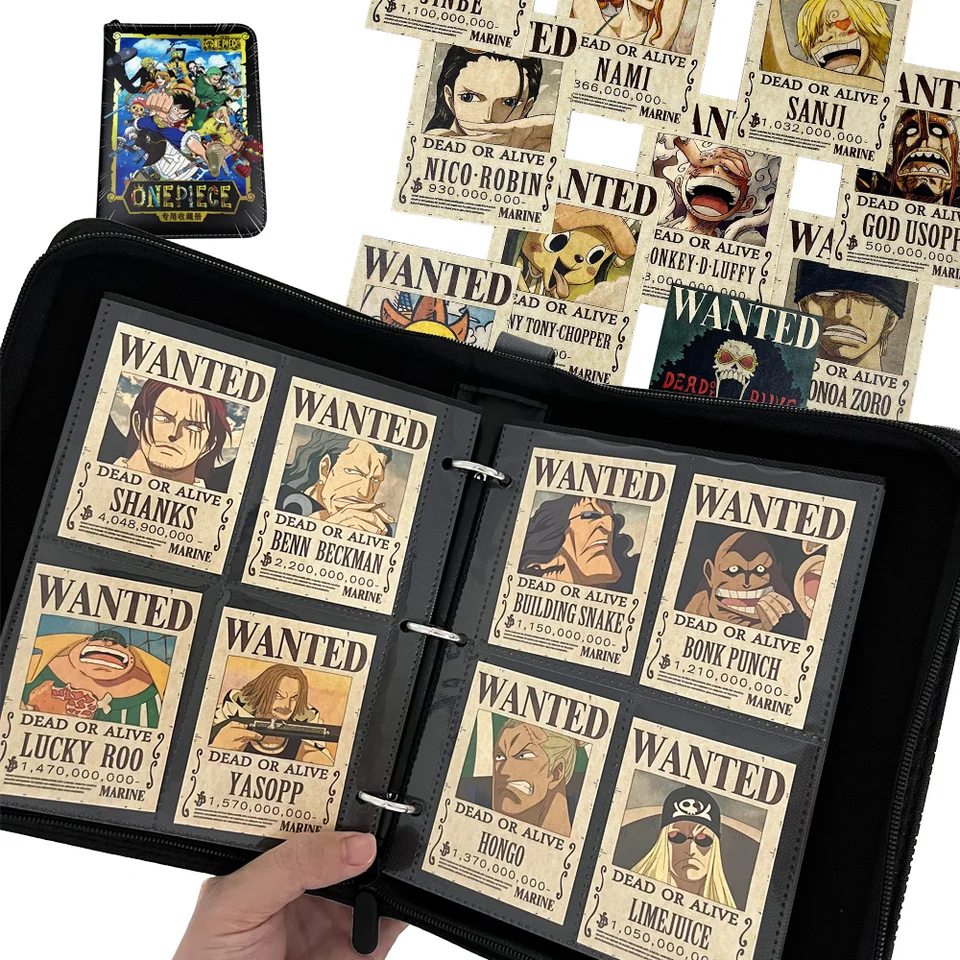 224Pcs One Piece Wanted Posters Cards Holder Collected Set Binder