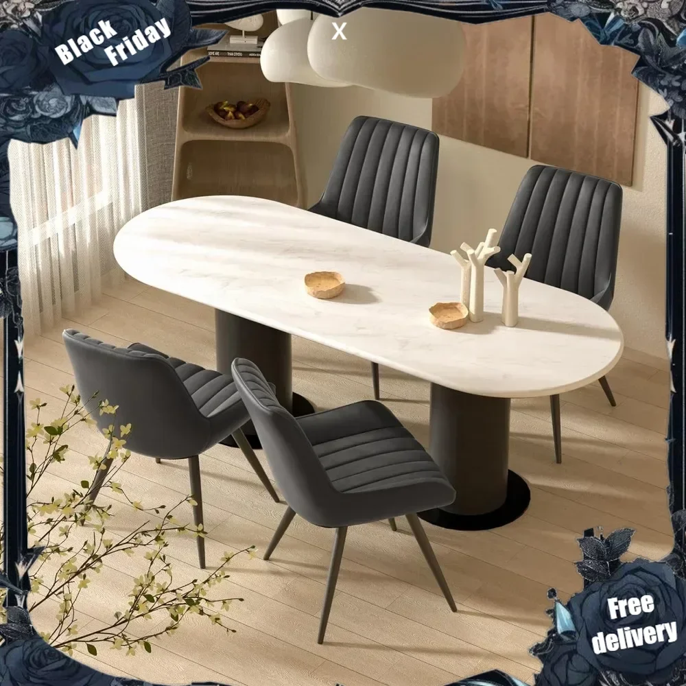 

Modern Dining Chairs, Comfy Dining Room Chairs with Thick Cushions, Upholstered Fabric Kitchen Side Chairs