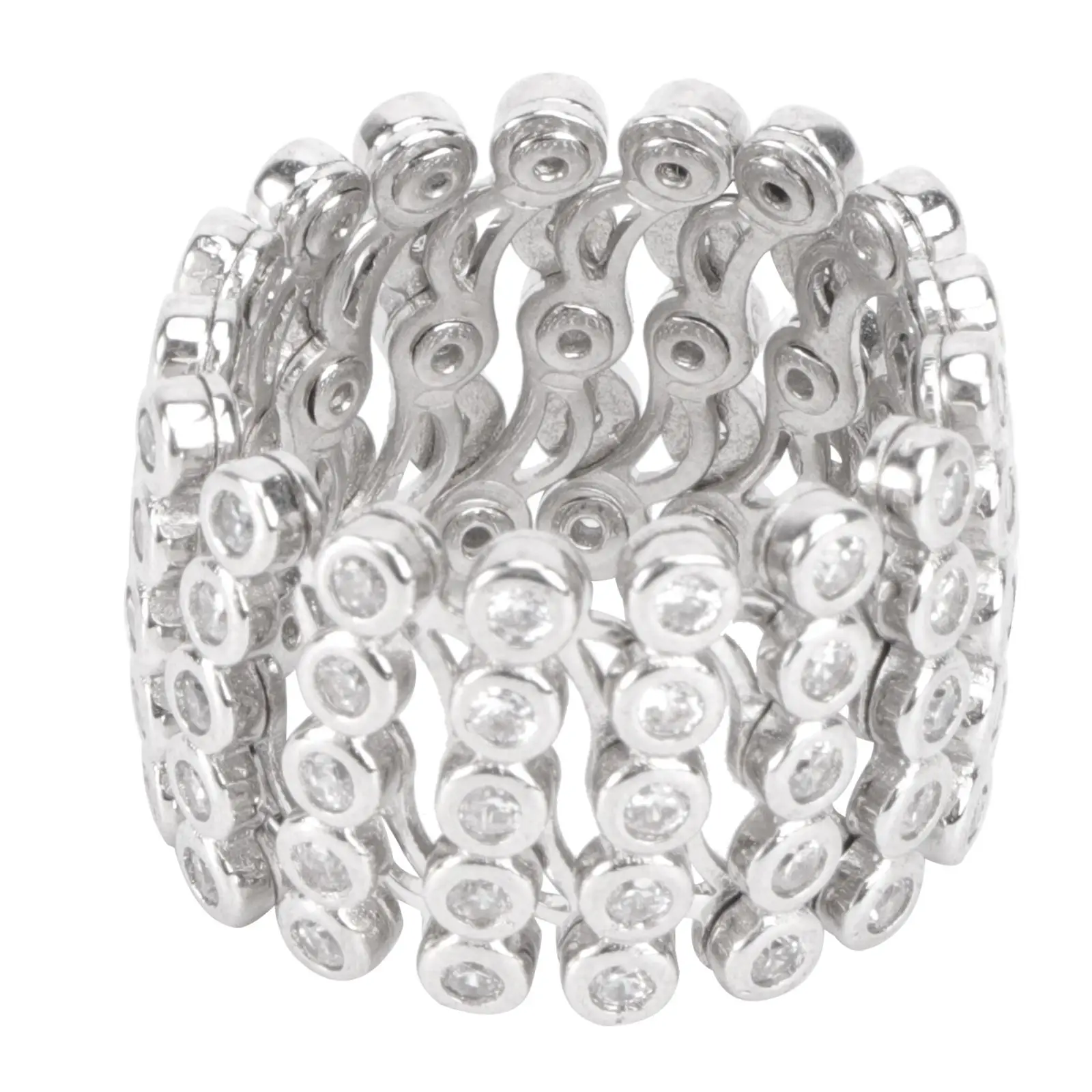 

Stretchable Deformation Ring Bracelet Silver Fashion Christmas Jewelry Finger Stretcher Hand Chain Retractable Design