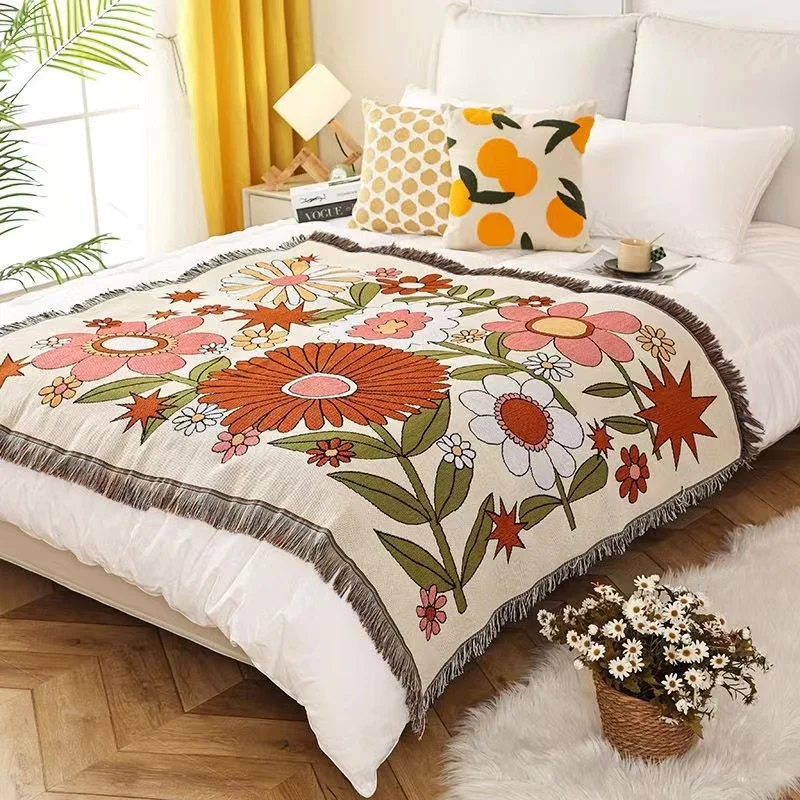 Textile City Ins Sunflower Throw Blanket Minimalist Modern Home Decor Sofa Towel Outdoor Camping Leisure Mat