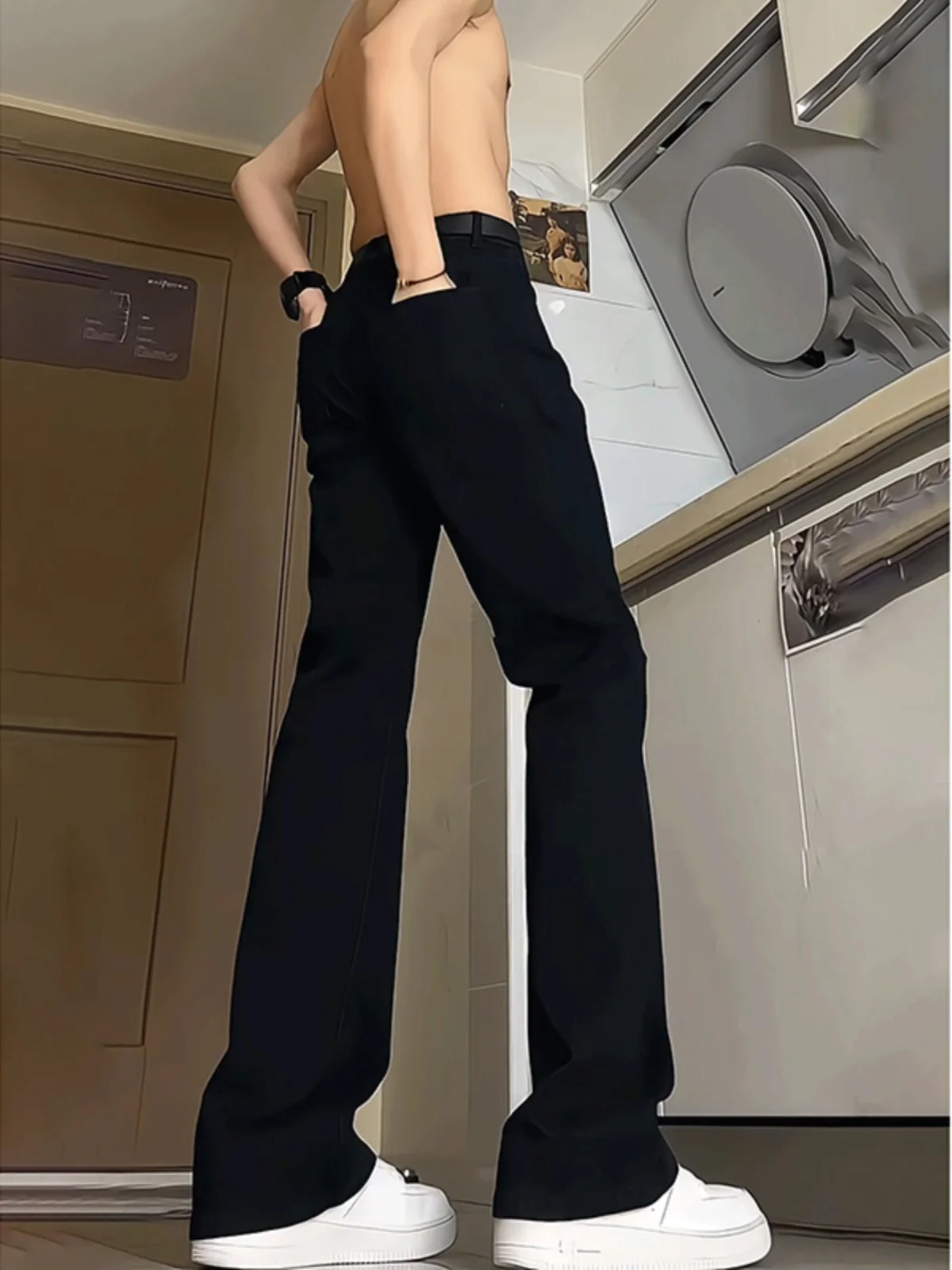 

Эластичные облегающие джинсы Cleanfit Bla, мужские весенние прямые джинсы с прямыми штанинами, американские джинсы из смеси хлопка и полиэстера