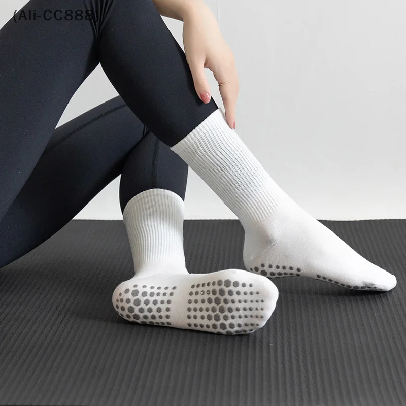 

〔CC88〕Mid-calf Solid Color Cotton Floor Socks Professional Yoga Non-slip Socks Trampoline Dance Gymnastic Athletic Socks