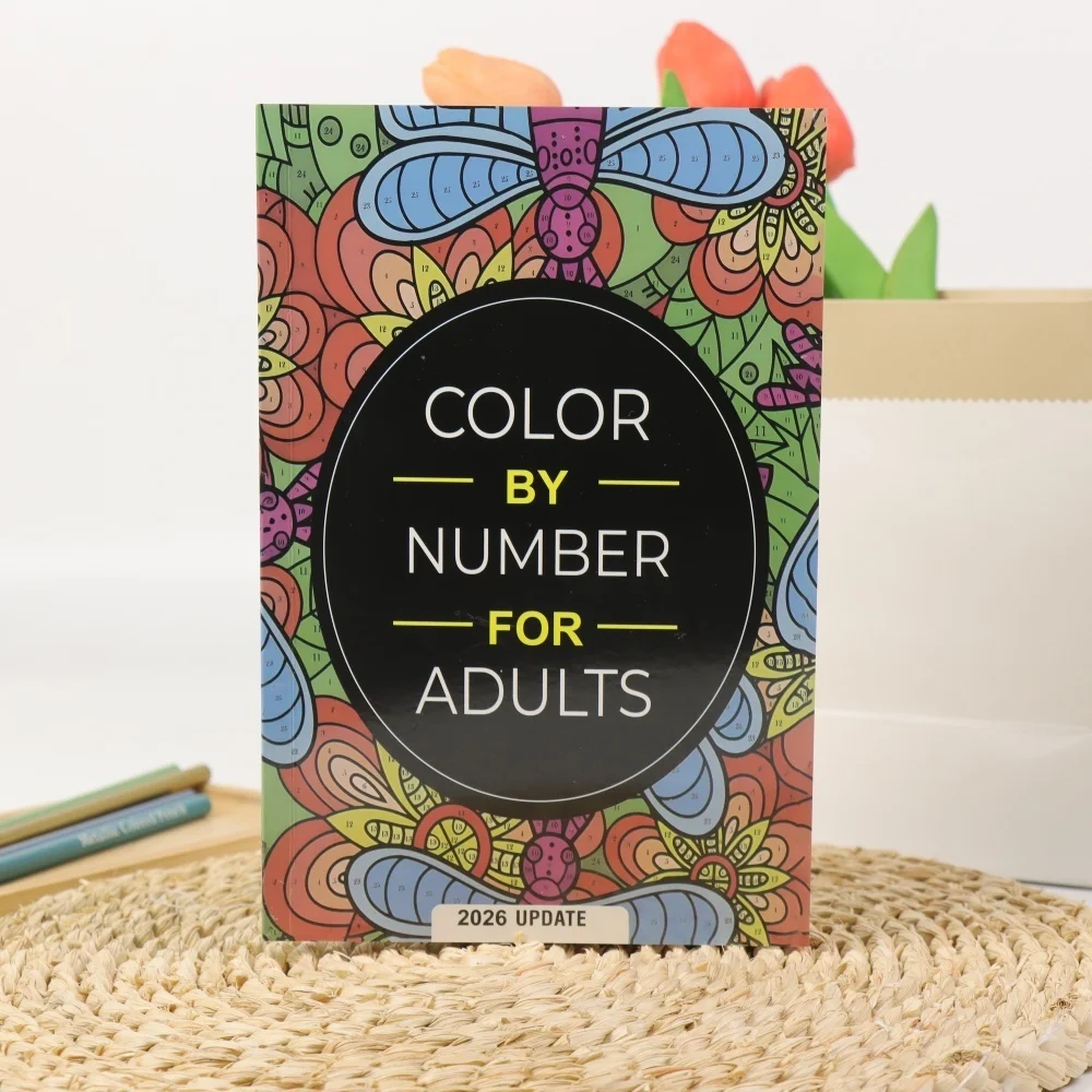 【Stress Relief Tool for Adults】2026 Number Coloring Book, No Drawing Skills Required, Color by Numbers to Relieve Anxiety, Struc