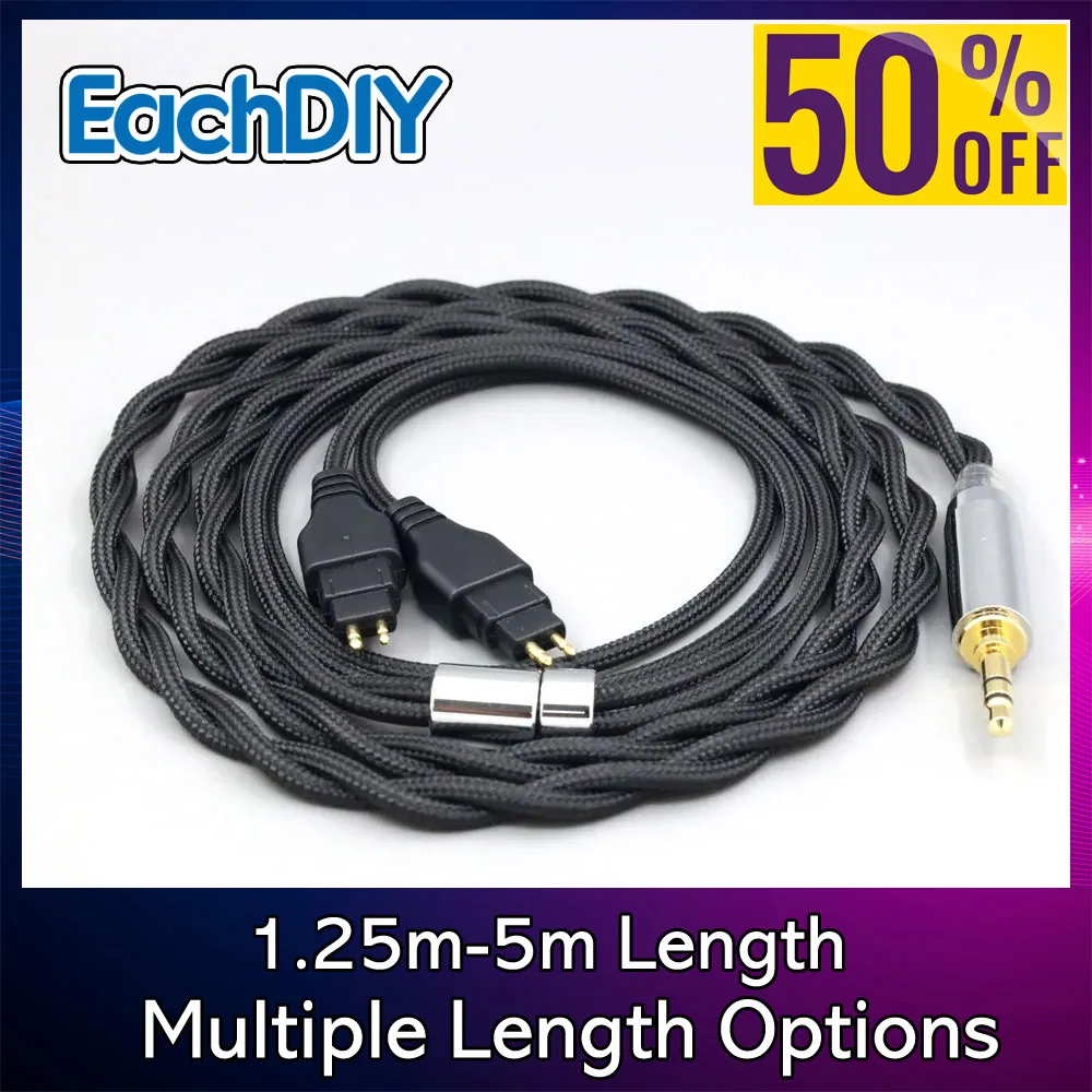 

Nylon 99% Pure Silver Palladium Graphene Gold Shield earphone Cable For Sennheiser HD580 HD600 HD650 HDxxx HD660S2 HD58x 8281