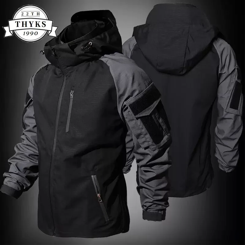 

Spring Autumn Tactical Jacket Men Waterproof Multi-pocket Detachable Hooded Coats Loose Outdoor Fishing Climbing Hiking Jackets