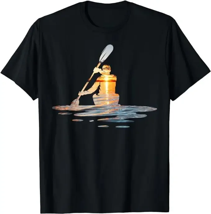 

NEW LIMITED Kayaking Silhouette Kayak Kayaker Funny Gift T-Shirt Size S-5XL