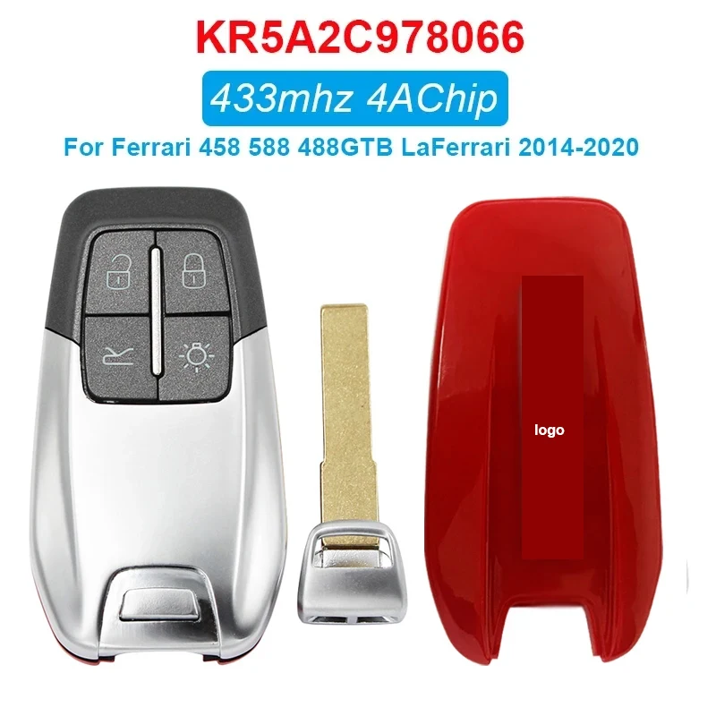 CN094005 Aftermarket 4A Chip Remote Key For Ferrari key shell 458 588 488GTB LaFerrari 2014-2020 433mhz FCCID: KR5A2C978066