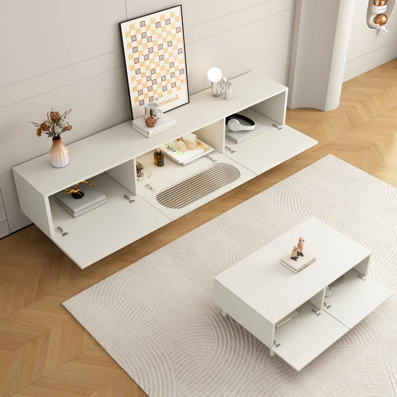 TV Cabinet, Milk Oil Wind, Floor Standing Living Room, Small  Unit, Side Cabinet, TV Cabinet Combination