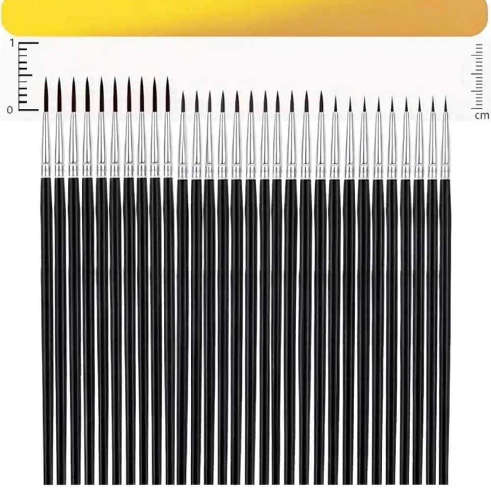 Professional Detail Brush Set Nylon Bristles For Scale Models Miniatures Fine Art Crafting Projects Painting Supplies