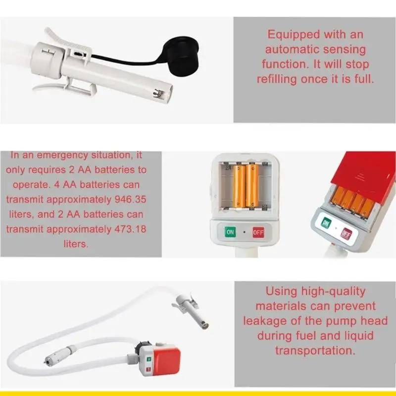 SZCH Diesels Pump With Auto Stop 3 Interchangeable Nozzles Battery/USB Operated