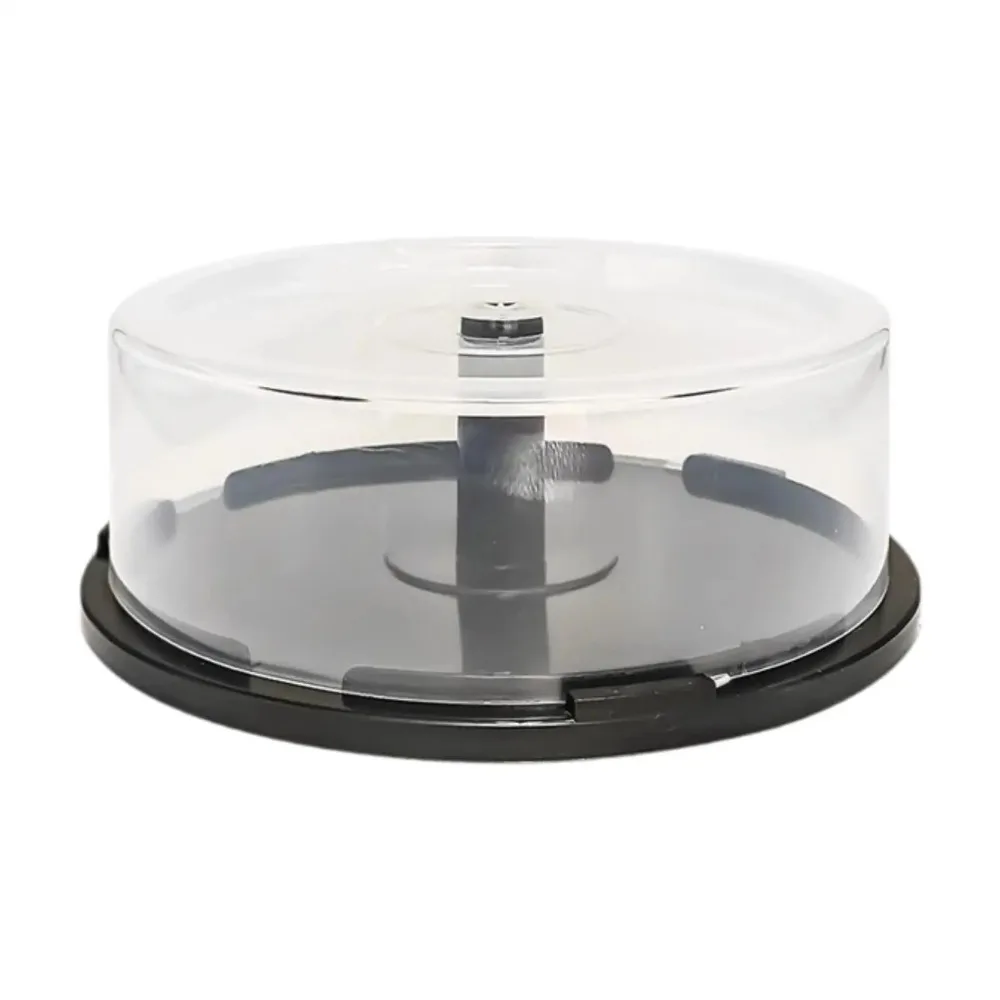 PP CD Storage Case Portable Bucket Design Holds 25 Discs Disc Container Lightweight Hard Shell Snap Lid Closure BD-R Storage Tub