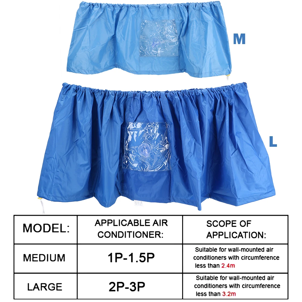 1-3P Air Conditioning Cleaning Covers Wall Mounted Air Conditioner Washable Tightening Belt Protective Dust Cover view 4
