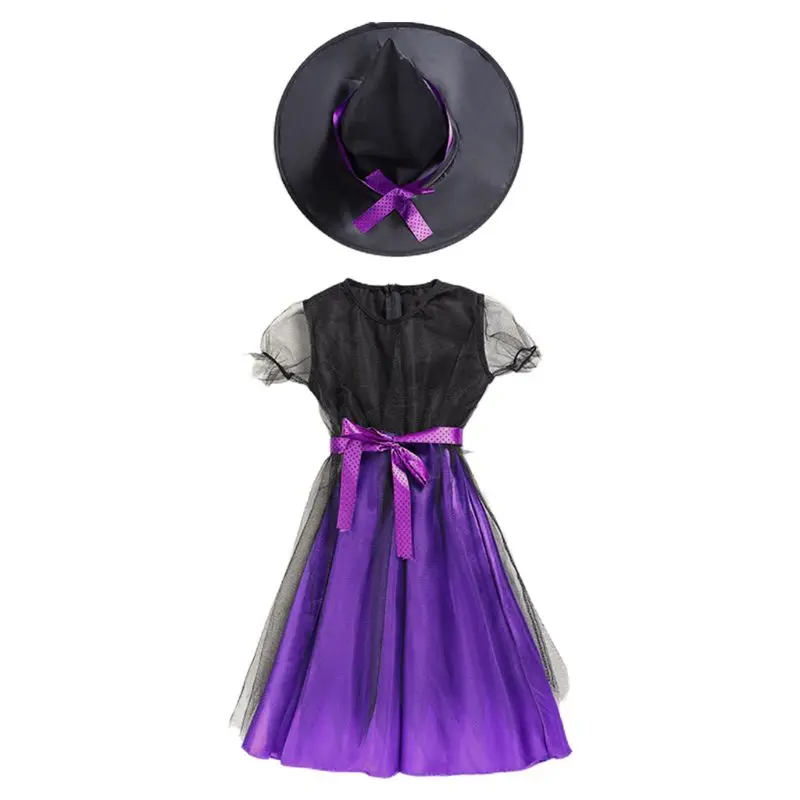 Children Halloween Costumes Star Wizard Witch Cloak Cape Robe with Pointy Hat Cosplay Props Birthday Party