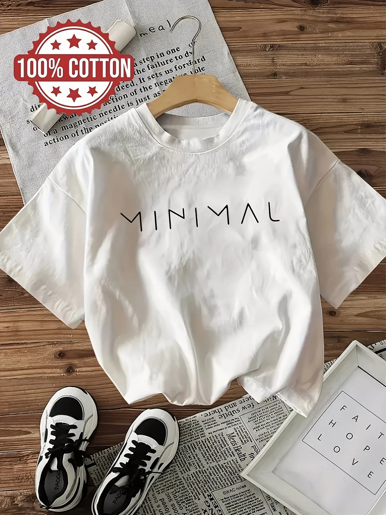 Letter Printed Pattern Casual Short Sleeved Comfortable Soft Top Suitable for Home/outdoor Breathable Casual Women's T-shirt