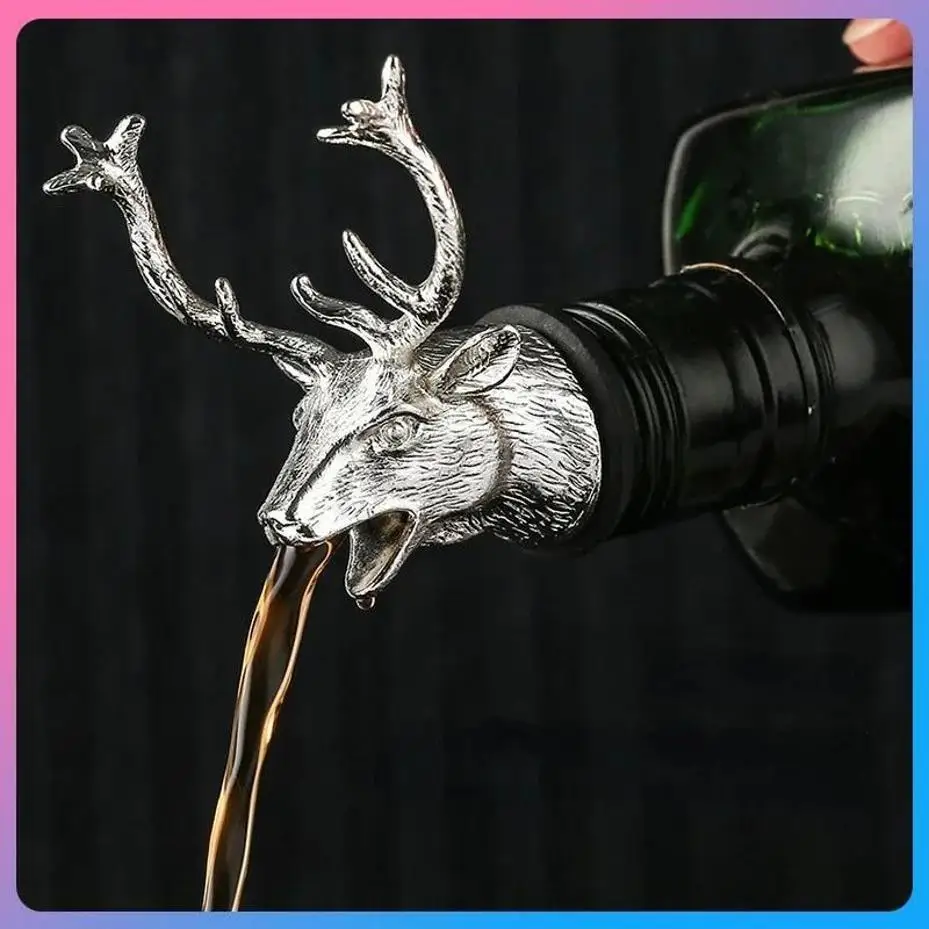 1 Pcs Deer Head Pourer Detachable Oil Wine Bottle Pourer Cap Spout Stopper Mouth Dispenser Bartender Kitchen Bar Tools image 4