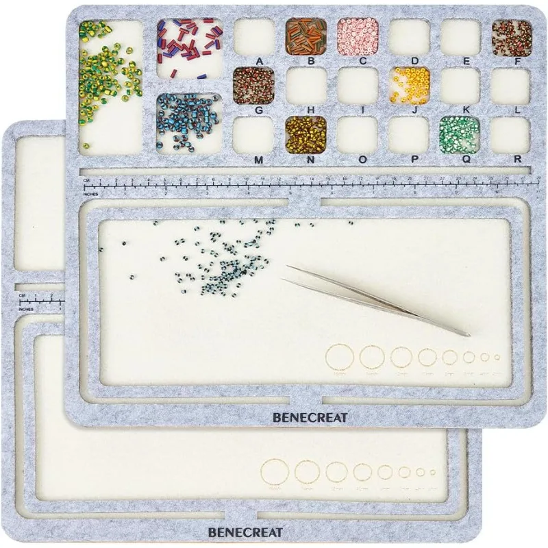 

Большой твердый задний фетровый коврик для бисероплетения, прямоугольный серый поднос из фетра с бусинами с рамками A ~ R, дизайнерские доски для искусства, 2 шт.