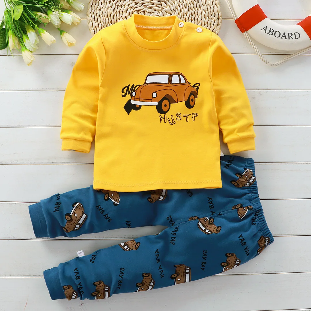 Autumn Sleepwear Pajamas For Girls Boys Long Sleeve Tops+Pants Suits Fashion Home Clothing Baby Kid Sleep Costume