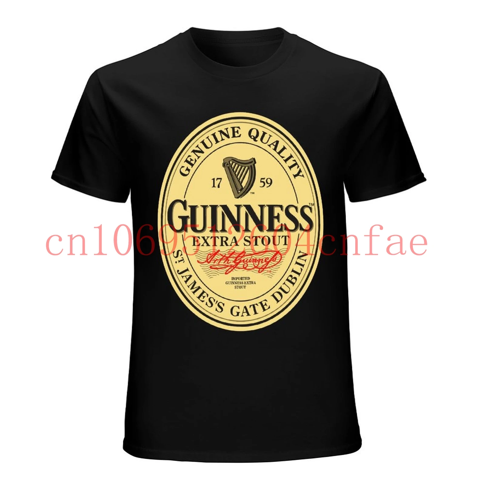 Brew City Guiness Licensed Guiness Label T Shirt