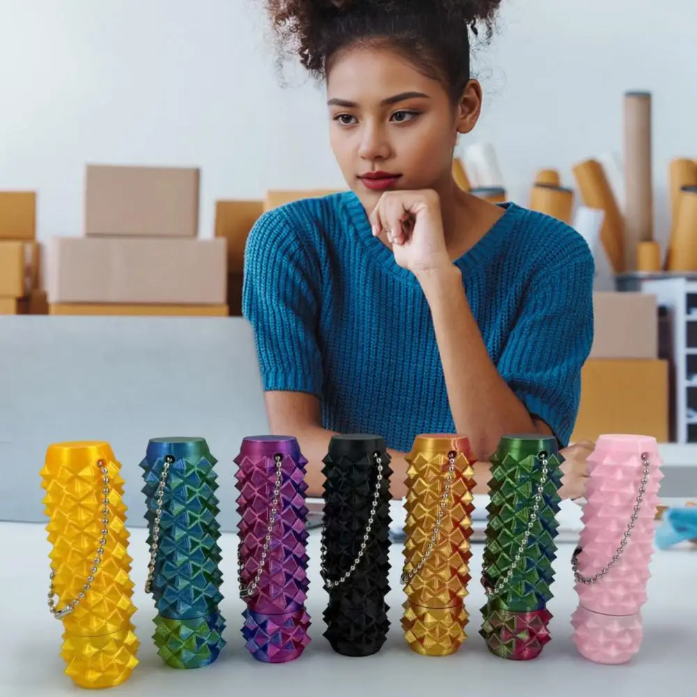 Spiky Fidget Toy Spiky Grippie Stim Fidget Toy Rotatable Top 3d Printed Stress Relief Tool Portable Bumpy Roller Keychain Aid