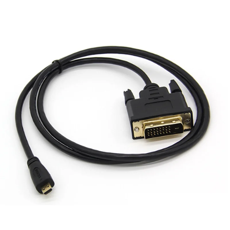 Cable Micro HDMI Compatible con DVI, fuerte resistencia a la abrasión, Cable DVI-D de 24 + 1 pines, para cámara de TV de pantalla plana de PC - imagen 2