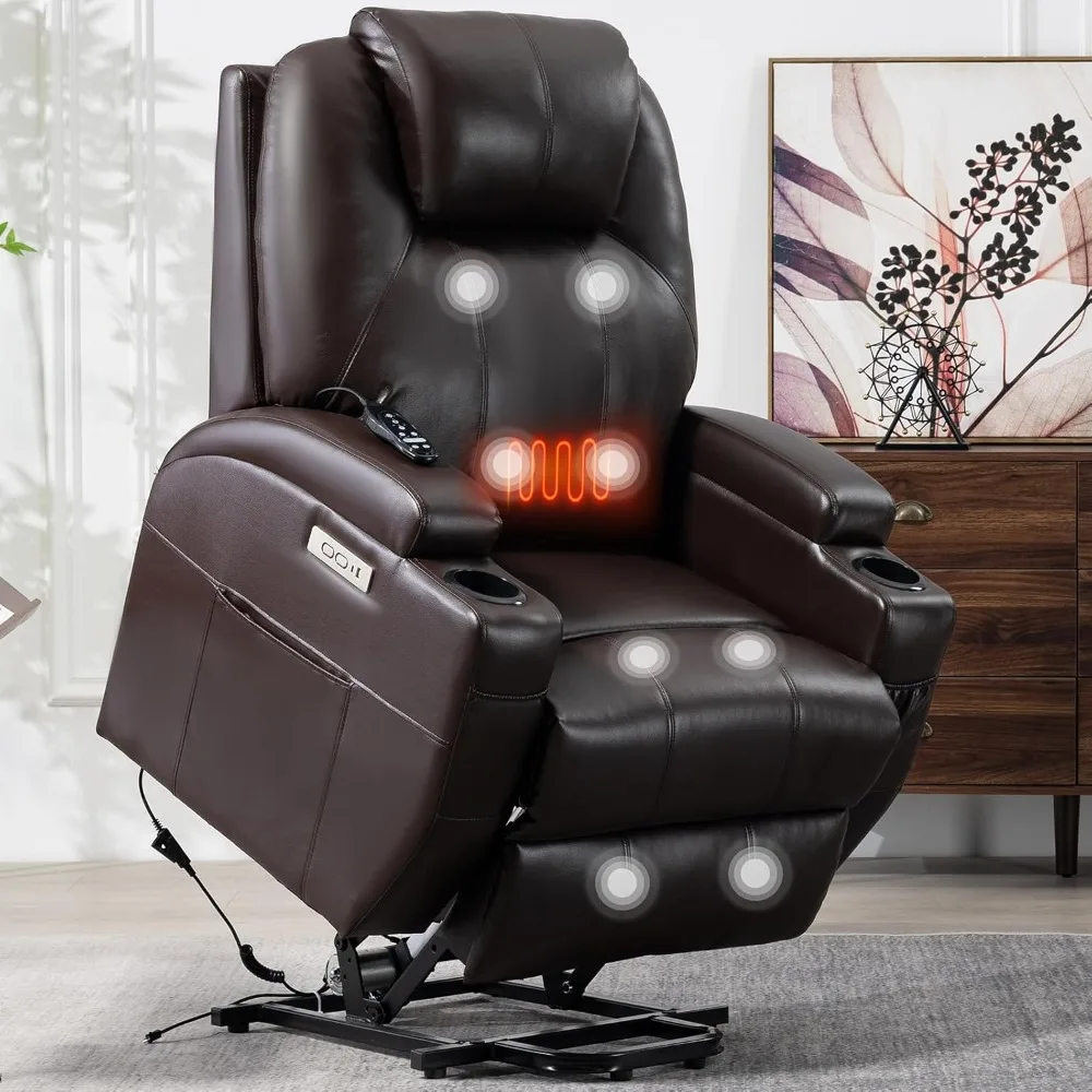 Recliner Lift Chair with Massage and Heating Function,Power Lift Recliner Chair for The Elderly with USB and Type-C Ports