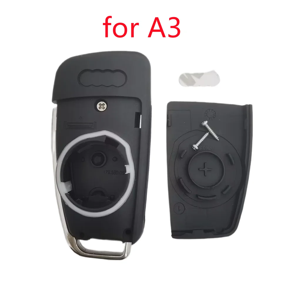 

1pcs 3 Buttons Folding Flip Remote Key Shell for Audi A3 Car Key Remote Key Casing Replacement