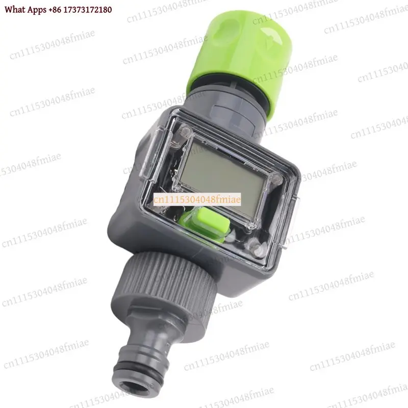 AB46 Digital Water Flow Meter IPX6 Outdoor Garden Hose Consumption Rate 3/4 Inch Thread Connectors