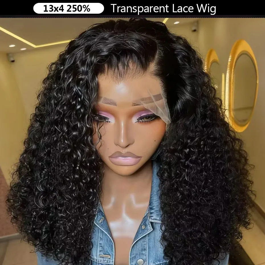 

Парик-каре с кудрями, плотность 250%, 100% натуральные волосы, волна Water Wave, SDD Remy Hair, 13x4, 13x6, HD кружевной фронтальный парик из натуральных волос, 5x5, безклеевой парик