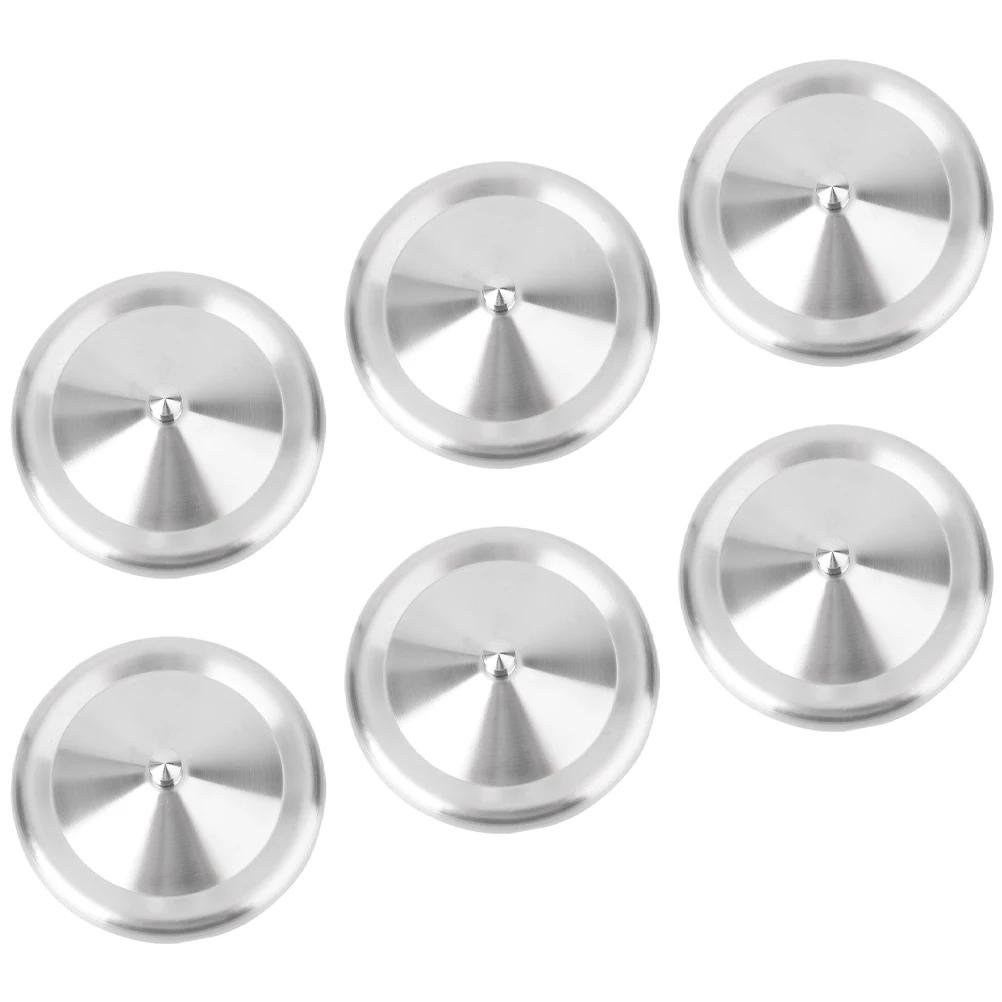 

6pcs Stainless Steel Cup Covers Vacuum Lids for Milk Tea Dustproof Corrosion Resistant Round Metal Practical Kitchen