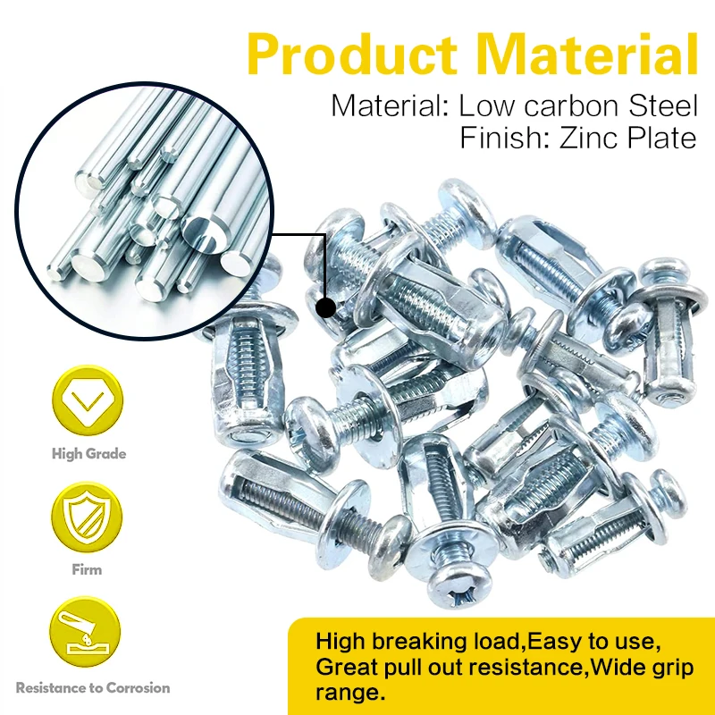 Petal Nuts, Expansion Screw Jack Nut, Carbon Steel Rustproof Corrosion-Resistant Petal Shape Rivet Nuts Fasteners M4 M5 M6 M8 image 4
