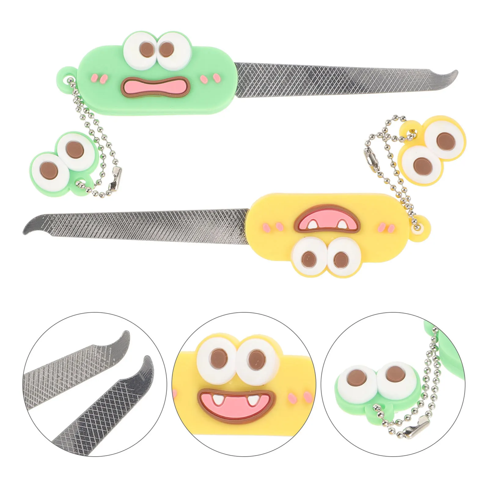 

2Pcs Nail Files Cartoon Stainless Steel Metal Manicure Tools Nail Trimming File Fingernail Toenail Pedicure Supplies