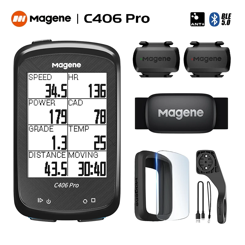 Magene C406 Pro GPS Bike Computer Navigation Speedometer MTB Road Bicycle Wireless Odometer Cycling Training Notice Ant+ Sensor